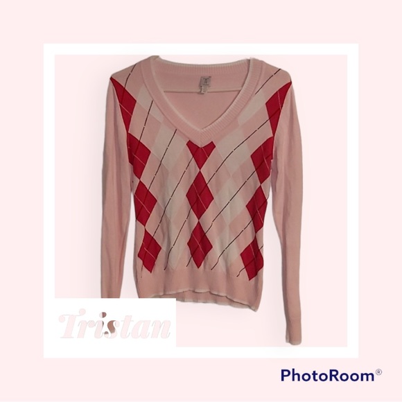 Argyle Pink Sweater by Tristan - Picture 1 of 6